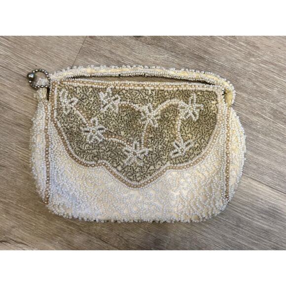 Beautiful Vintage Clutch Beaded Evening Bag Handmade in Belgium Satchel Prom - Picture 4 of 6